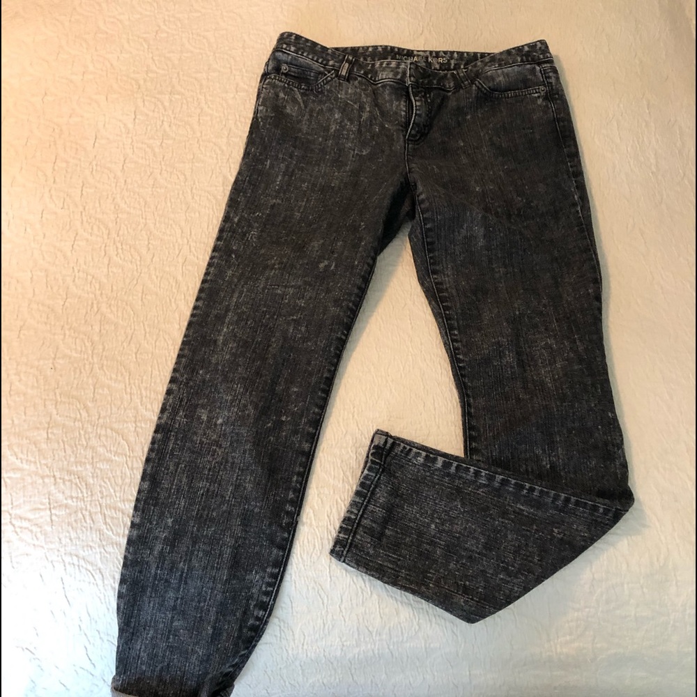 Michael Kors Black Distressed Skinny Jeans ~ Size 8